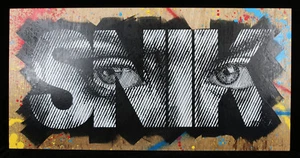 SNIK State Your Name Original on wood signée + sticker Banksy,shepard fairey - Imagen 1 de 14