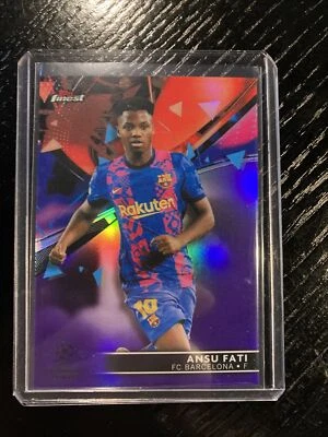 2021-22 Topps Finest UEFA CL Ansu Fati Purple Refractor /299 Barcelona - Image 1 of 2