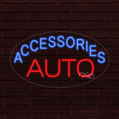 NEW "AUTO ACCESSORIES" OVAL 28x16x1 INCH LED FLEX WINDOW/WALL INDOOR SIGN 34418 - Image 1 of 1