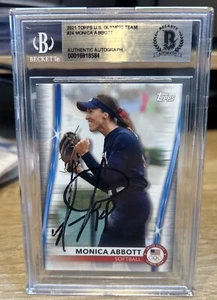 Monica Abbott Firmado 2021 Topps Juegos Olímpicos #24 Losa BAS EE. UU. Softbol - Imagen 1 de 2