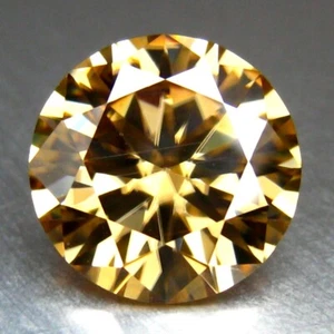 2.29CTS 9MM Custom Round Cut, Remarkable Champagne Color Moissanite _Hue Diamond - Picture 1 of 3