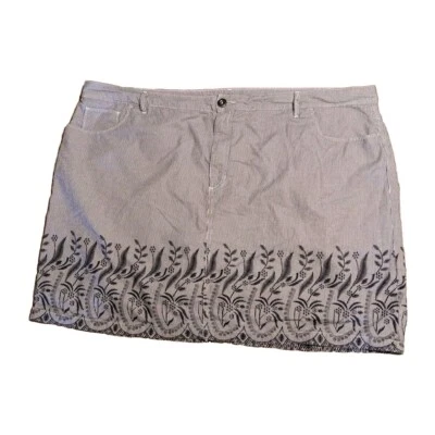 Croft & Barrow Calce Clásico Mujer Plus 22W Algodón Skort Azul Rayas Floral Foto 1 de 4
