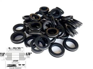 8-Pack of Rubber Grommet Bushings, 1-5/16" ID, 1/8" Groove, Fits 1-5/8" Hole - Foto 1 di 1