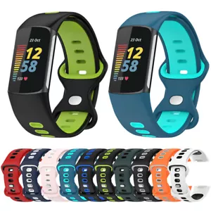 Correa de repuesto deportiva de silicona para Fitbit Charge 5 6 correa de reloj correa - Imagen 1 de 22