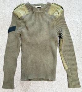 BRITISH ARMY GREEN WOOL PULLOVER Jumper CORPORAL Size 1 GRADE 1 (B2) - Picture 1 of 5