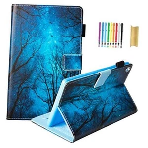 Fire HD 8 Tablet Case (8th/7th/6th Generation, 2018/2017/2016 10 Blue Forest - Picture 1 of 8