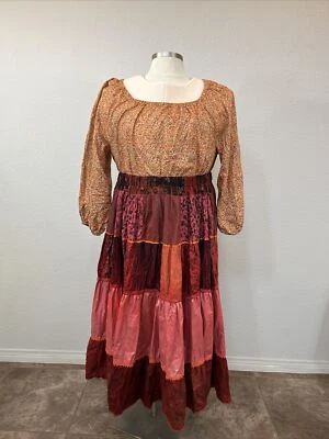 Colonial Skirt 50” + Beauty Beast Orange Villager  Renaissance Blouse Gypsy - Image 1 of 4