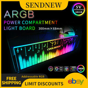 ARGB Light Board 30cm Power Compartment Baffle Computer Case Sync LED Neon Light