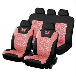 Car Seat Covers Cushion Protectors Butterfly Pattern Front Rear Mats For 5-sits