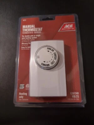 ACE 42727 MANUAL THERMOSTAT (HEATING ONLY) FOR DOUBLE OR SINGLE POLE 120/240V - Image 1 of 2