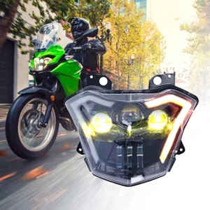LED Headlight for Kawasaki Z650 Versys-X300 KLE300 2017-2022 with Fog Light - Picture 1 of 19