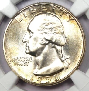 1950 Washington Quarter 25C - Certified NGC MS67+ CAC Plus Grade - $2,250 Value - Picture 1 of 5