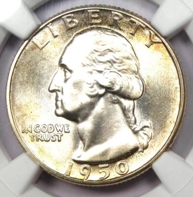 1950 Washington Quarter 25C - Certified NGC MS67+ CAC Plus Grade - $2,250 Value - Image 1 of 4