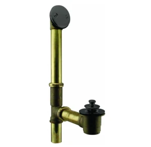 *DEFECTS* Westbrass 22-1/2" Brass Twist Close Bath Overflow Matte Black D322-62 - Picture 1 of 14