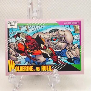 1991 Marvel Universe Arch Enemies Comic Trading Card #108 Wolverine vs Hulk - Picture 1 of 1