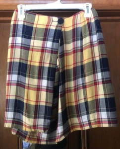 Vintage KGR  Skirt yellow Plaid  Size 6 Women's Knee Length wrap style - Picture 1 of 8