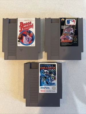 Paquete de 3 juegos de béisbol NES, solo cartuchos Foto 1 de 4