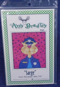 Sarge Amy Bradley Kitty City 2003 Applique Wall Quilt Block Pattern 10x13" - Picture 1 of 2