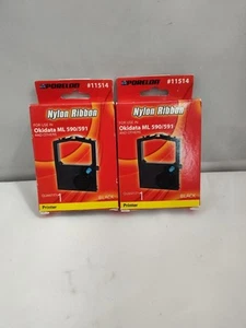 2 Porelon Nylon Ribbon Okidata ML 320/321/390/390+/391+/590/591 Black 11514  - Afbeelding 1 van 5