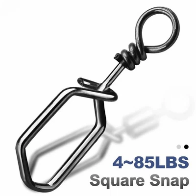 50~200Pcs Stainless Steel Coast Lock Snaps Square Fishing Clips Snap Connector - Image 1 of 4