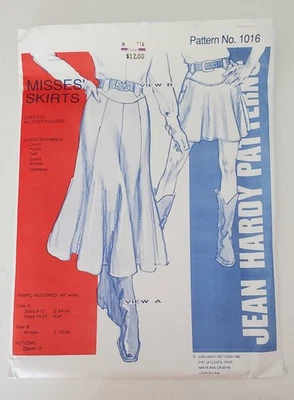 Falda Jean Hardy Acampanada Corneada Patrón 1016 Tallas 8-20 Sin Cortar Foto 1 de 2