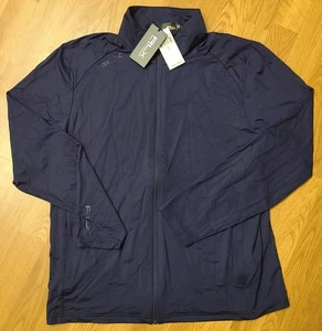$ 168 Ralph Lauren RLX Herren Größe LARGE marineblau durchgehender Reißverschluss Nylon Trainingsjacke neu mit Etikett - Bild 1 von 2