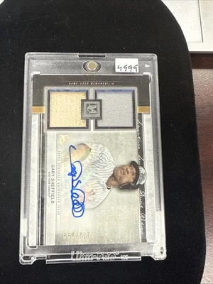 020 TOPPS MUSEUM COLLECTION DUAL GAME USED AUTO GARY SHEFFEILD 272/299 - Image 1 of 4