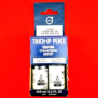 Original Volvo Lackstift Set + Klarlack "TITANIUM GREY" Grau 2x 9ml - 31266535 - Bild 1 von 4