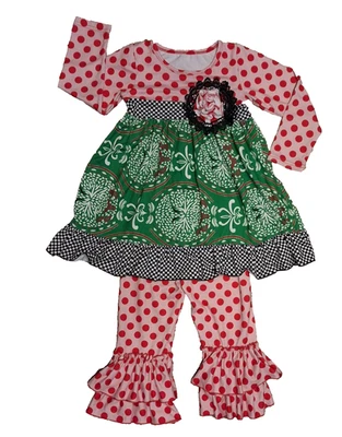 Conjunto de 2 piezas para niñas pequeñas, talla 2T conjunto de top y pantalón con volantes Foto 1 de 4