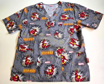 Marvel Ironman Shirt Size Medium Scrub Top Comic Superhero Nurse Medical - Image 1 of 4
