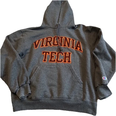 Champion Virginia Tech Hokies Hoodie Sweatshirt  Embroidered Stitched Medium - Image 1 of 4