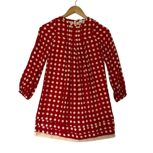 Monnalisa Dress Girls Sz 10Y Polka Dot Pleated Trapeze Style - Picture 1 of 12