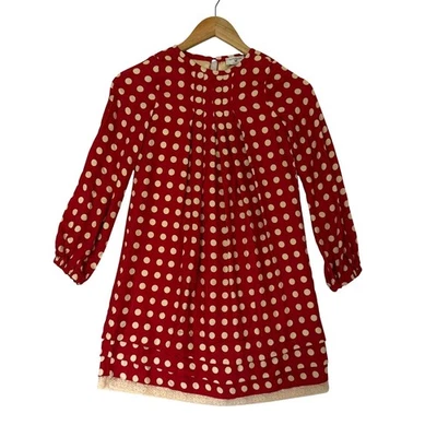 Monnalisa Dress Girls Sz 10Y Polka Dot Pleated Trapeze Style - Image 1 of 4