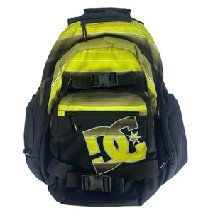 Mochila Bolso De Colección DC Shoes Skateboarding Verde Lima y Negro Lona - Imagen 1 de 10