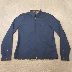 Pretty Green Mens Shirt Large Navy Zip Overshirt Lightweight Jacket Mods Liam - Picture 1 of 10