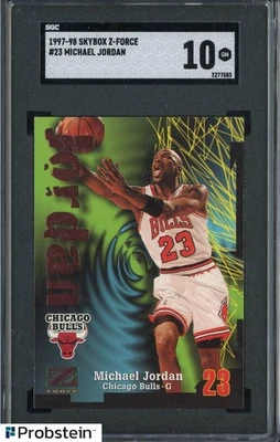 1997-98 Skybox Z-Force Basketball #23 Michael Jordan Chicago Bulls HOF SGC 10 - Image 1 of 2