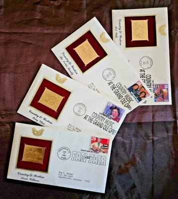 22kt Golden Replica 1st Day Issue U.S. Country & Western Music 1993 w/Info Card - Image 1 of 4