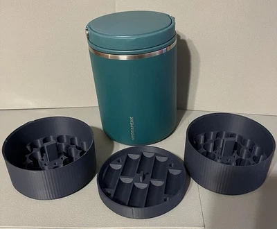 Tarro de comida Hydrapeak 32 oz + insertos de almacenamiento de péptidos para 54 frascos ~ excelente estado Foto 1 de 4