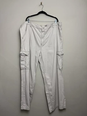 H&M разделенный женщин грузовой джинсы плюс размер 3XL бежевый широкие ноги хлопок - Изображение 1 из 4