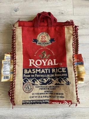 Рис басмати Royal Naturally Aged Long Grain, 20 фунтов Лот из 10 сумок - *только сумки * - Изображение 1 из 3