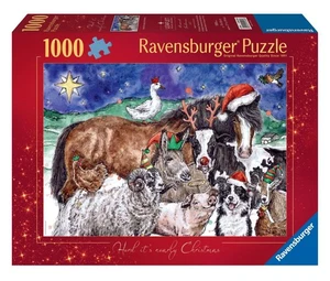 Ravensburger Herd It's Nearly Christmas 1000 Piece Puzzle - NEW - FREE Shipping! - Picture 1 of 2