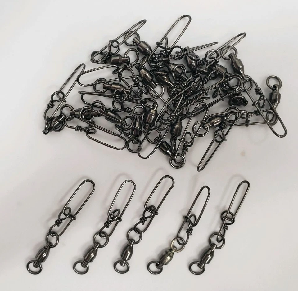 Rodamiento de bolas Mustad giratorio y STAY-LOK Snap BN, SS 3.3 SLSBB ELEGIR CANTIDAD A GRANEL Foto 1 de 1