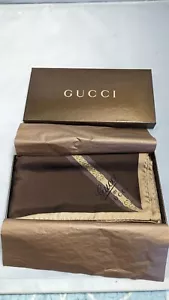 GUCCI braun beige gold 100 % Seide Schal mit goldenem Gliedermotiv selten - Bild 1 von 15