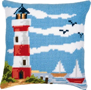 Vervaco Kreuzstich Kissen Kit Meereslandschaft 16" x 16" - Bild 1 von 2