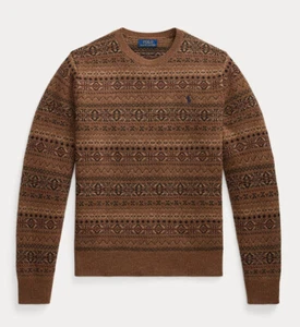 Polo Ralph Lauren Men's Logo Fair Isle Wool Sweater - M - Picture 1 of 3