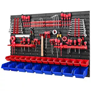 Werkzeugwand 1152 x 780 mm -  Lagersystem SET Werkzeughaltern und 42 Stück Boxen - Bild 1 von 9