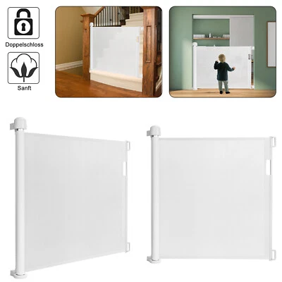 Treppenschutzrollo Absperrgitter Ausziehbar 0-150cm PVC Türschutzgitter Weiß DHL - Bild 1 von 4