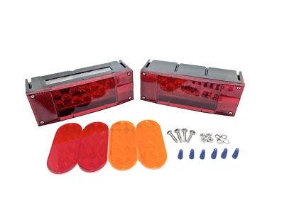 Комплект из 2 светодиодных погружных задних фонарей 12 В для прицепа левые правые прямоугольные отражатели - Изображение 1 из 4