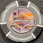 CORPUS CHRISTI HD ~ TEXAS ~ (Grau/Schwarz Vollfarbe) Harley Davidson Poker Chip