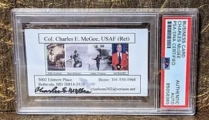 PSA Brigadegeneral Charles McGee Autogramm Zweiter Weltkrieg Visitenkarte - Bild 1 von 2